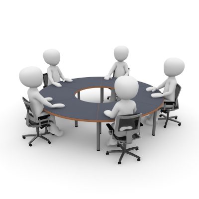 Round table discussions about strategies to improve the work force and time management.
